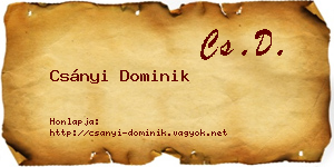 Csányi Dominik névjegykártya