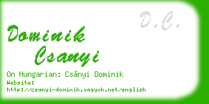 dominik csanyi business card